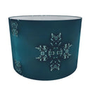 Teal drum lamshade. Beautiful pattern