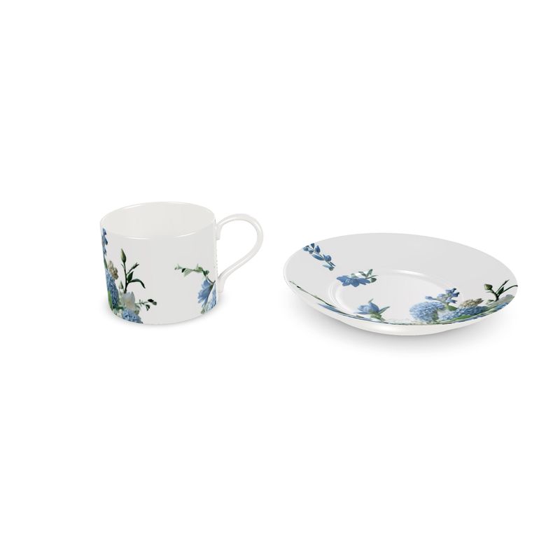 Blue and white hydrangea Cup and Saucer