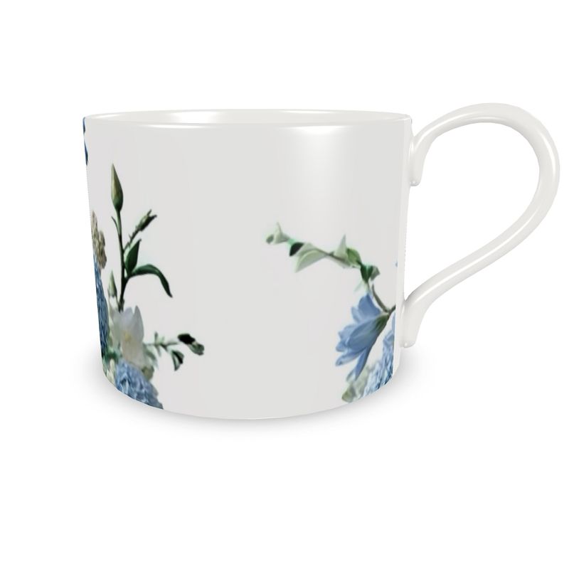 Blue and white hydrangea Cup and Saucer