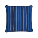 Blue  Hues Stripes Velvet Cushion (back view).
