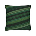 Green hues diagonal stripes velvet cushion back.