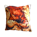 Velvet Shimmer Cushion and cushion cover. Vibrant Copper palm.