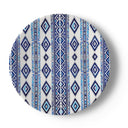 Savanna blue bone China dinner plate. Beautiful Patterned blue, black and grey plate.