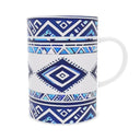 Savanna blue tall bone China Mug front.