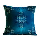 Teal Cushion and cushion cover. lux soft velvet. piped in green. A lovely statement piece for any home decor style. ( Front view )