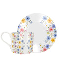 Wildflower Coffee / Tea Cup and Saucer. Beautiful vibrant colorful design.