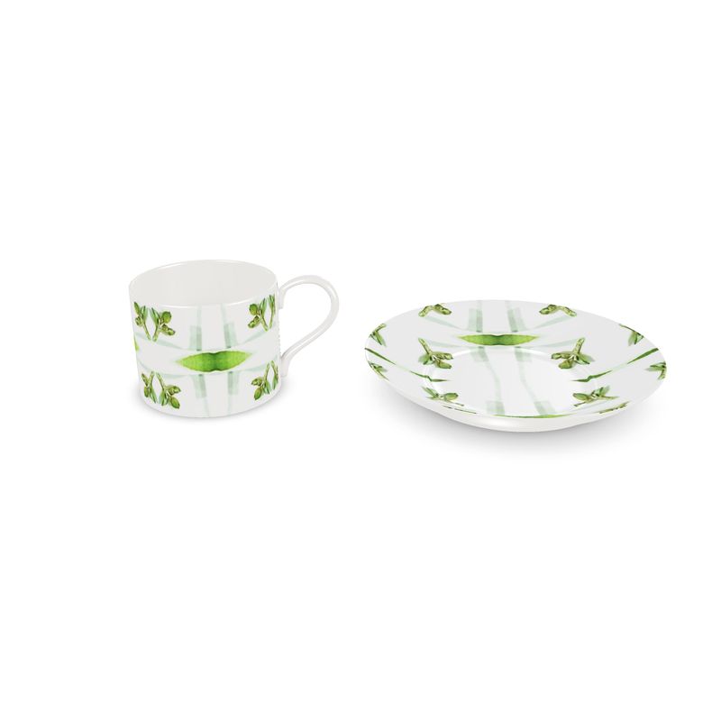 Cup and Saucer Gumleaf Green