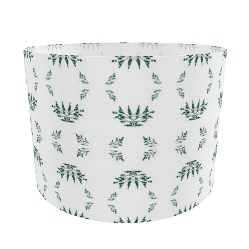 Drum Lampshade White and Green