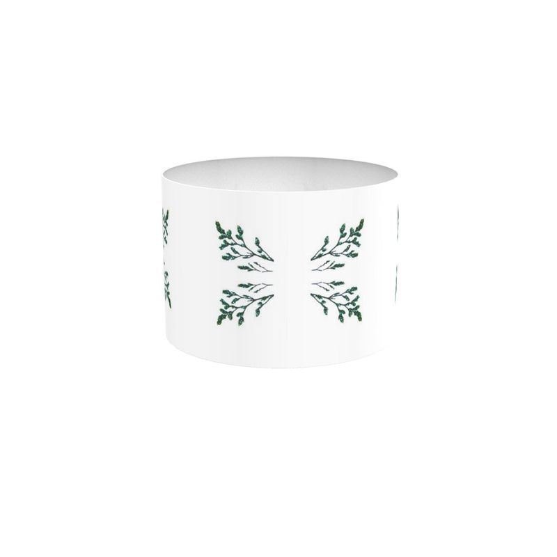 Green and White Drum Lampshade. Its sleek design will Elevate your room.Perfect for an elegant touch  (Back view)