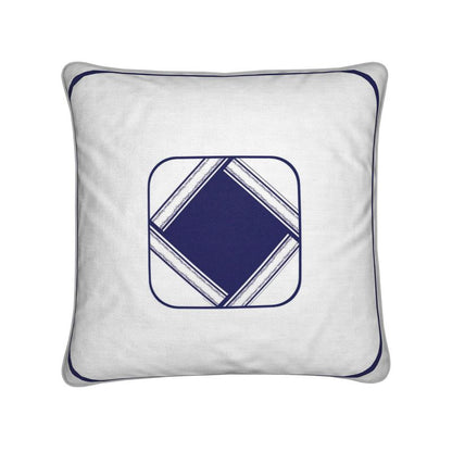 complement your sophisticated aesthetic with this navy blue and white diamond cotton linen cushion. Also available in mayfair herringbone fabric. hand made to order.