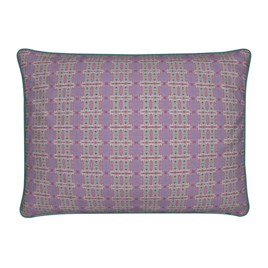 Cushion Cover Lilac and Green Cotton Linen