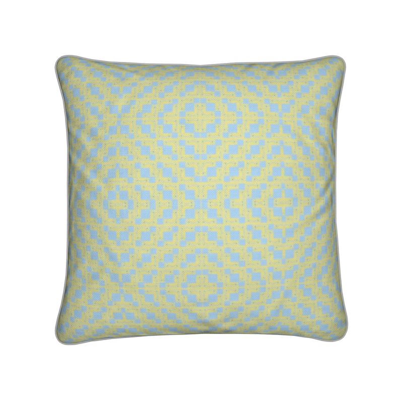 Cushion Yellow and Blue Diamond