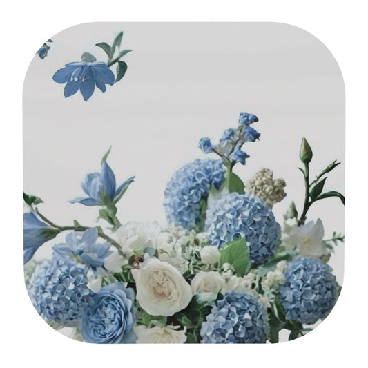 Blue and white hydrangea coasters