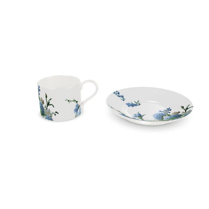 Blue and white hydrangea Cup and Saucer