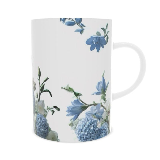 Blue and white Hydrangea coffee mug set