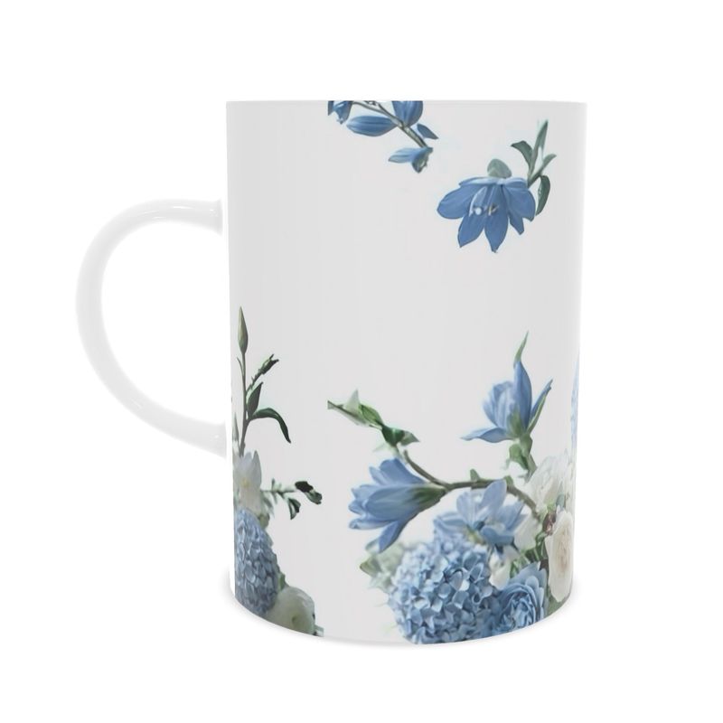 Blue and white Hydrangea coffee mug set