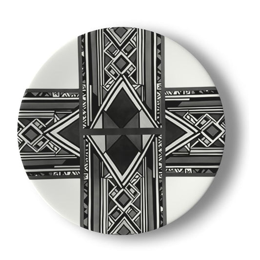 Black and white savanna dinner plate