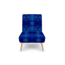 Cobalt blue occasional chair, upholstered in a stunning cobalt blue hue, this occasional chair offers both style and durability. Made with a high-quality fire-rated chichi furnishing velour fabric. Front view.