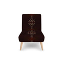 Occasional Chair in brown features a beige patterned design. Front.