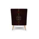 Occasional Chair in brown features a beige patterned design.Backview.