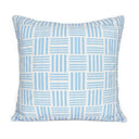 Blue and white stripes pattern Mayfair herringbone cushion. 