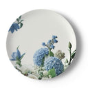 Blue and white hydrangea bone China dinner plate. 