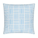 Blue and white squared stripes handmade with Mayfair herringbone fabric.