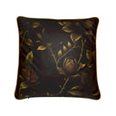 Chocolate Brown and Gold Velvet Shimmer Cushion front.