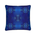Cobalt Blue Velvet cushion with stunning patterned design cushion back.