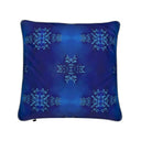 Cobalt blue velvet cushion with piping