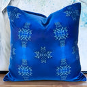 Cobalt Blue Velvet cushion with stunning patterned design cushion.  