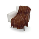 Copper  brown  tartan velvet throw blanket.