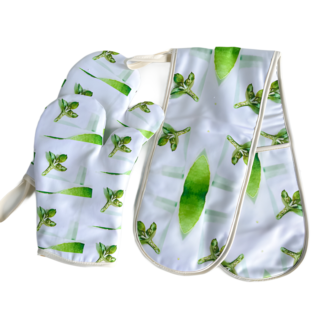 Gumleaf Green Oven Gloves  . Stunning Kitchen Accessories 