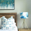 Elegant Stunning Blue And white lampshade . Floral Design.  bedroom styling with Evon blue Cushion