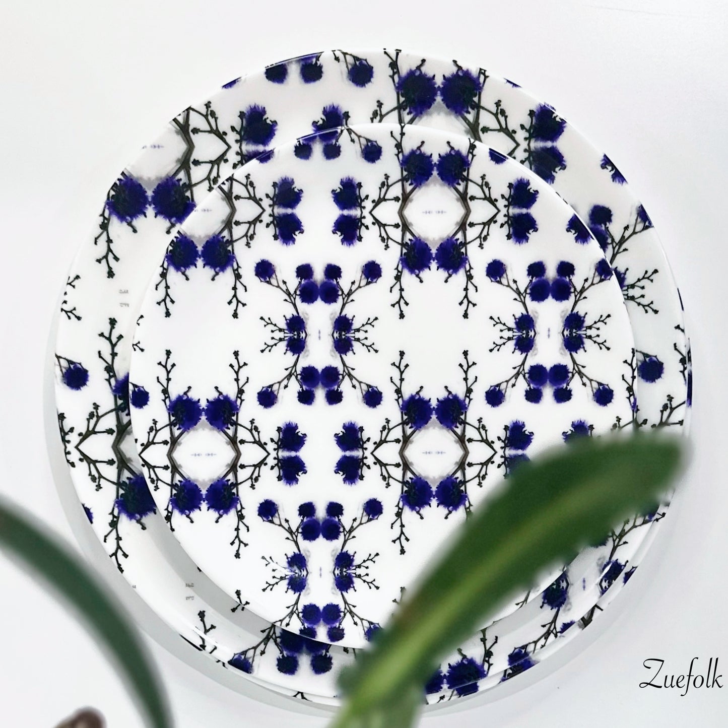  Blue and white Evon Blue Stirlingia Dinner Plate Hand made Bone China