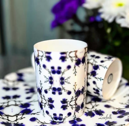 Evon blue Stirlingia Mug Set of 6. An electric blue preserved Stirlingia design. Elegant, unique Coffee mugs. (1)