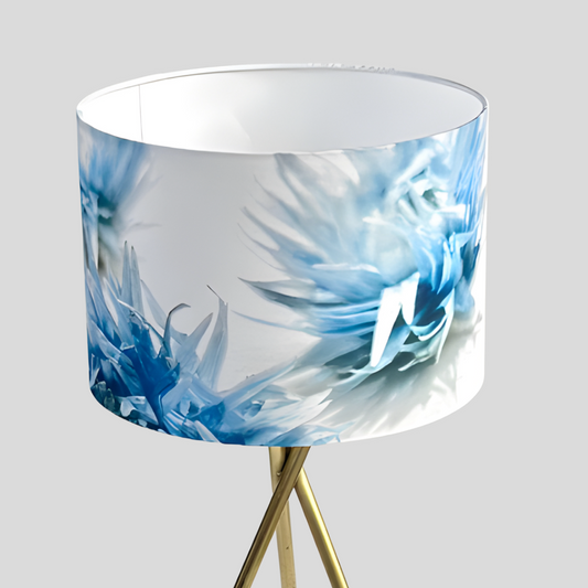 Elegant Stunning Blue And white lampshade . floral Design.