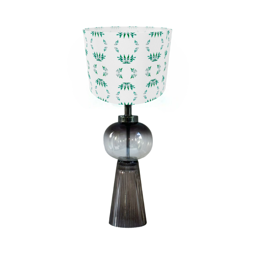 Drum Lampshade White and Green