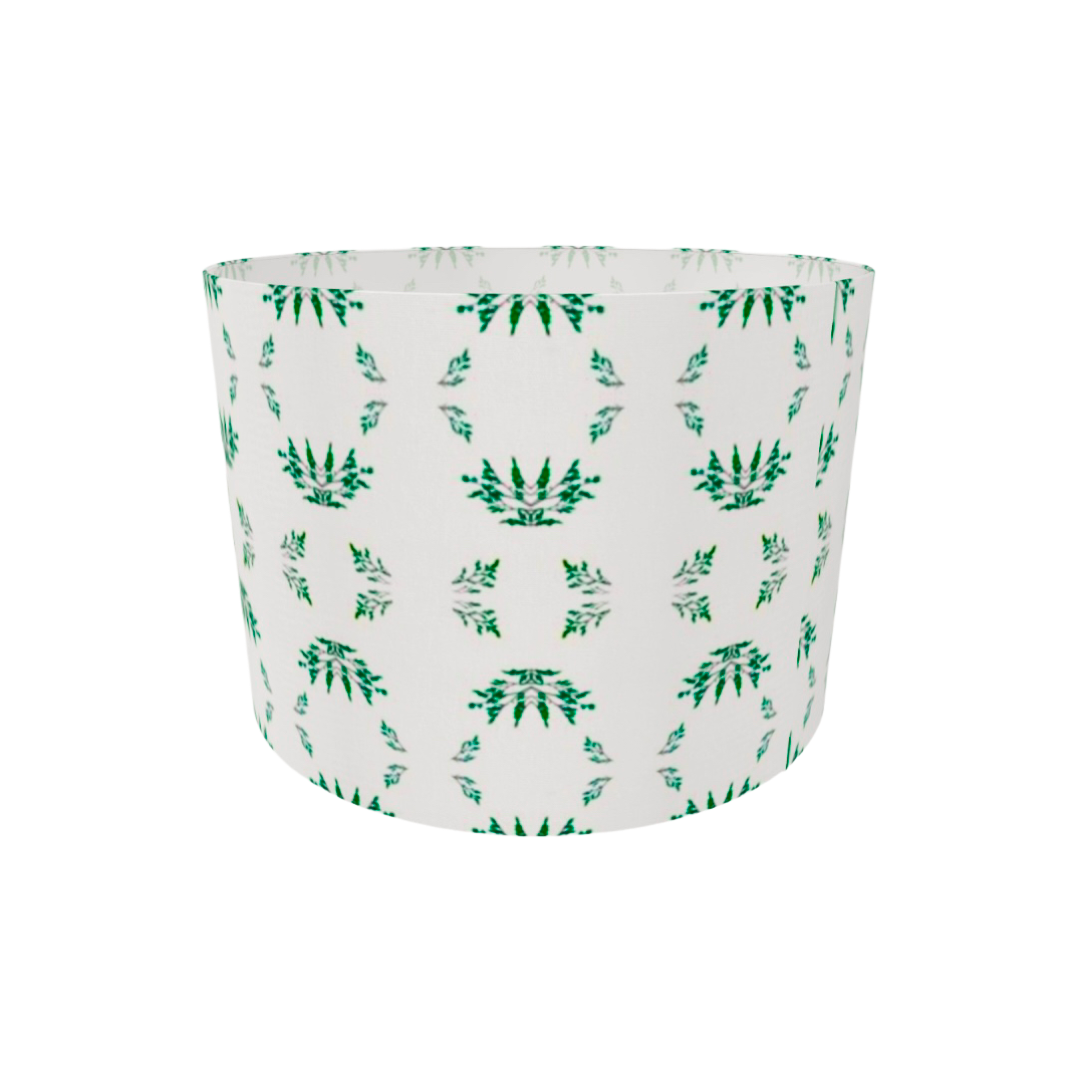 Drum Lampshade White and Green