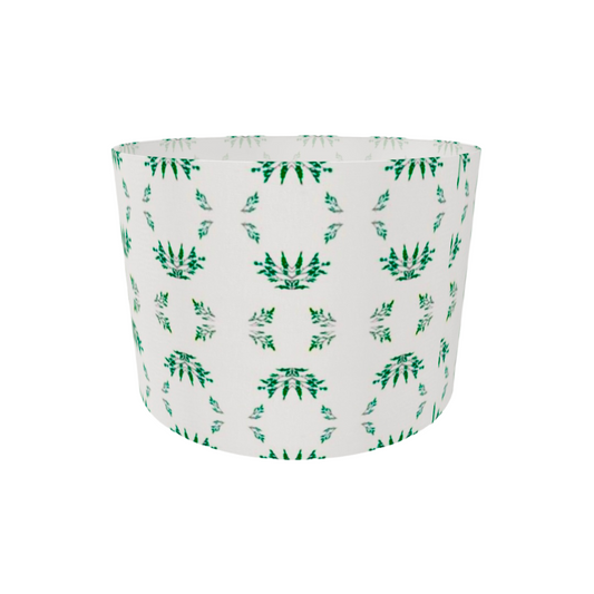 Drum Lampshade White and Green