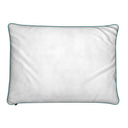 Green and white cotton linen cushion plain white cushion back.