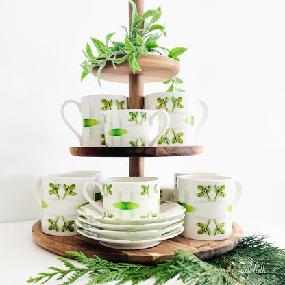 Gumleaf Green Coffee Mug set and Coffee/ tea set