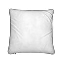 Magnolia grey ad white velvet cushion Back.