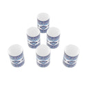 Savanna Blue Bone China mug set, patterned blue, black and white mug. 