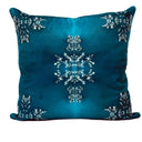 Teal Cushion and cushion cover. lux soft velvet. piped in green. A lovely statement piece for any home decor style. ( Front view )