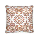 Terracotta and white velvet cushion Back