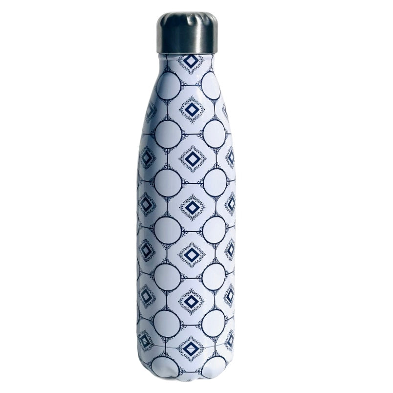 Evon Blue and White Thermal Bottle, crafted from premium stainless steel. 