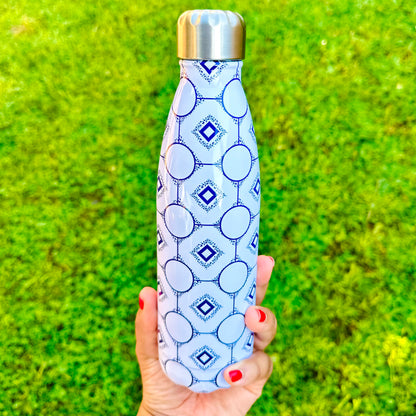 Evon Blue and White Thermal Bottle, crafted from premium stainless steel. (2)