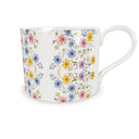 Wildflower bone China coffee cup side view.