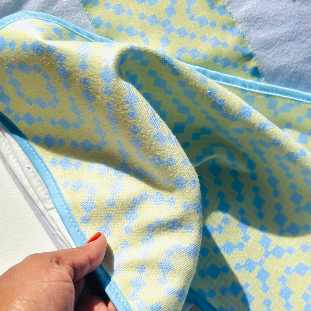 Yellow and Blue Diamond Adult Towel